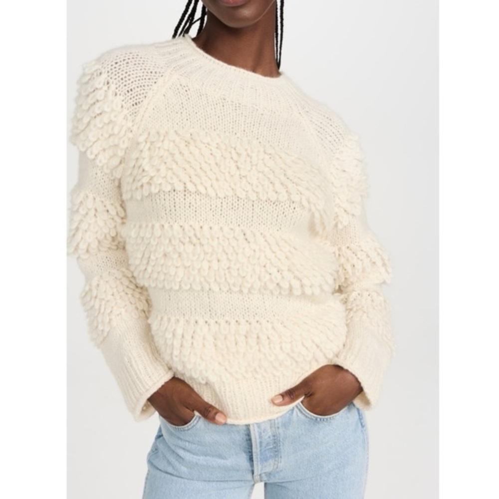 Faherty Polly sweater in Winter White Cream Sweater Alpaca Merino Wool Blend